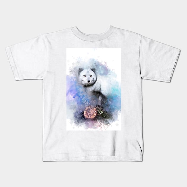 Arctic Fox Kids T-Shirt by ElviraDraat